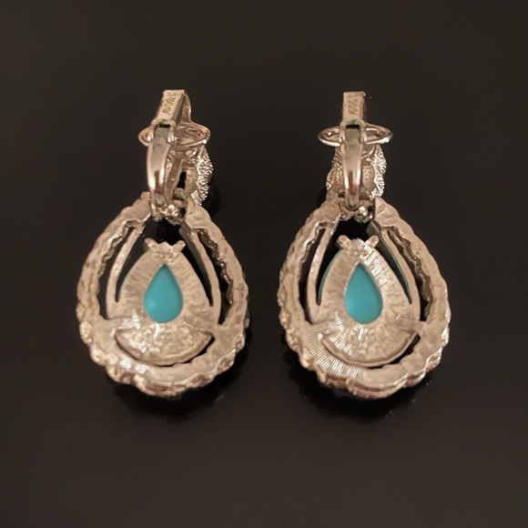 ✨Vintage Traditional Clip On Earrings with faux turquoise - Picture 2 of 2
